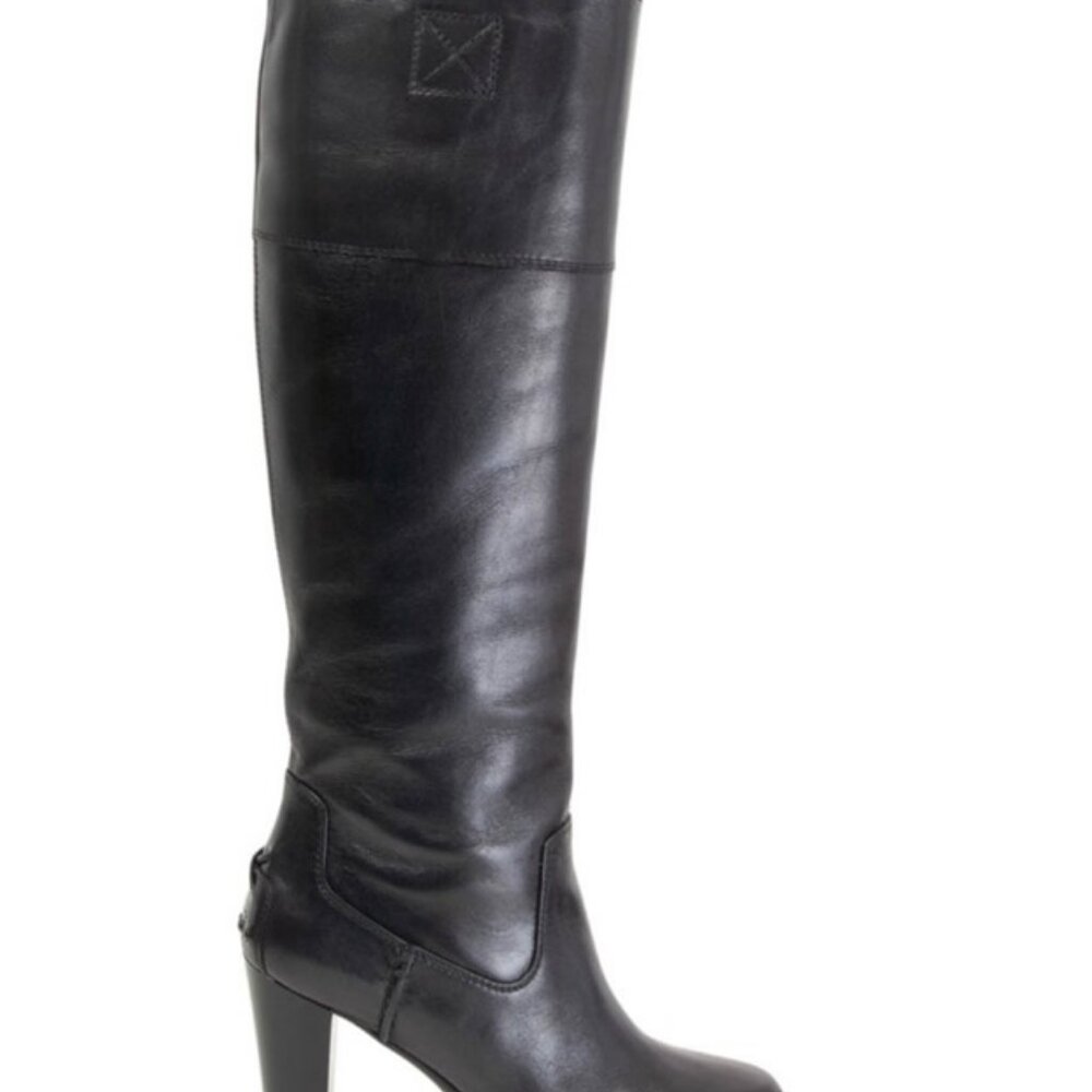 Tod's black knee-high leather boots size 37.5